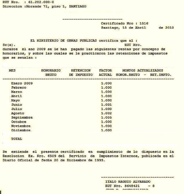 DCyF Informa sobre entrega de Certificados Rentas Honorarios